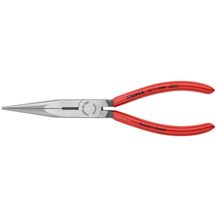 Knipex Tools Long Nose Pliers with Cutter, 8", Plastic, Bulk