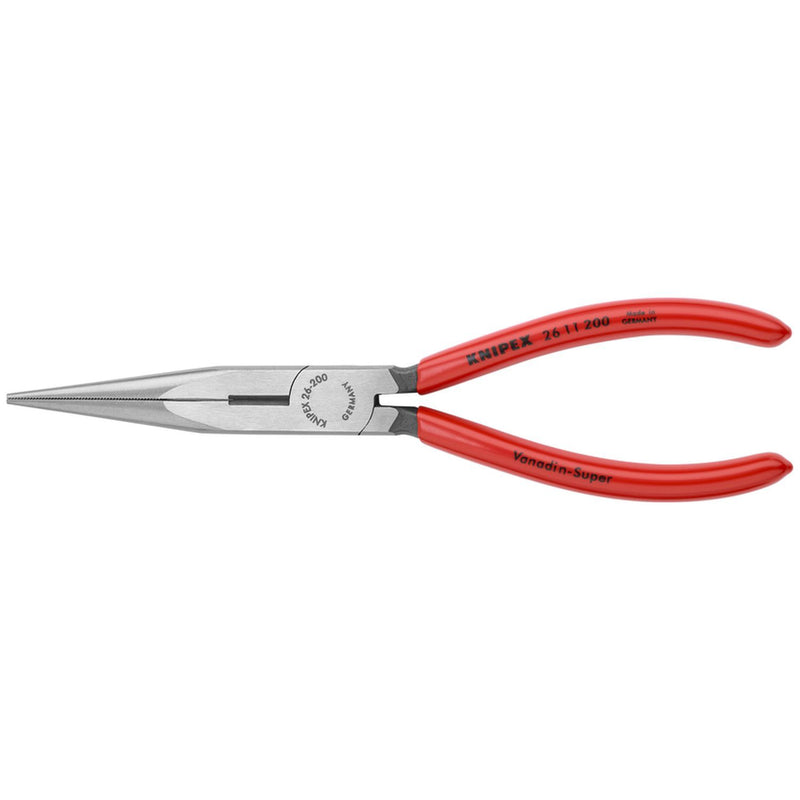 Knipex 2611200 Long Nose Pliers with Cutter 8" Plastic, flexible precision tips, bulk