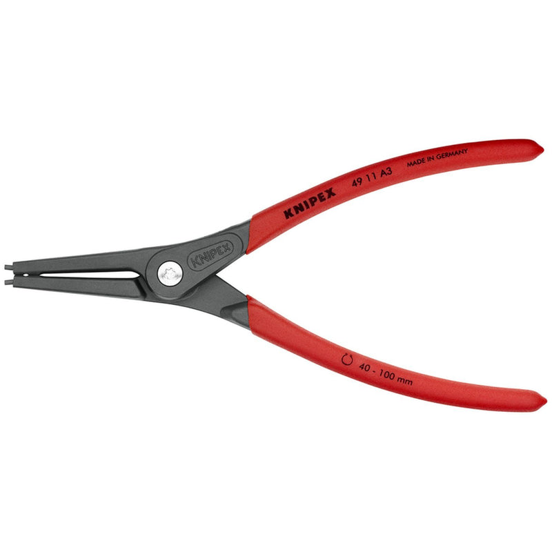 Knipex 4911A3 External Precision Snap Ring Pliers 9" Plastic 3/32" Tips Bulk