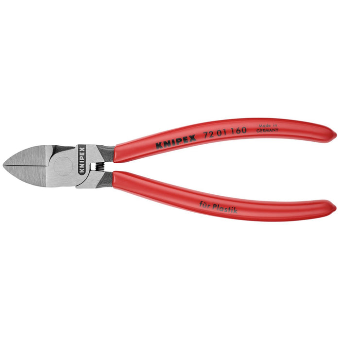 Knipex Tools Diagonal Pliers for Flush Cutting Plastics, 6.25", Plastic Coating, Bulk