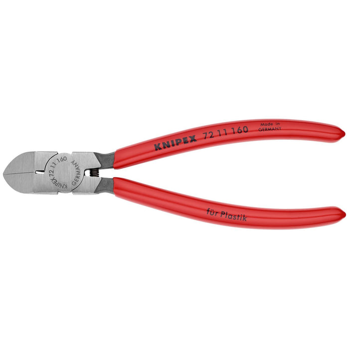 Knipex Tools Diagonal Pliers for Flush Cutting Plastics 45° Angled, 6.25", Plastic Coating