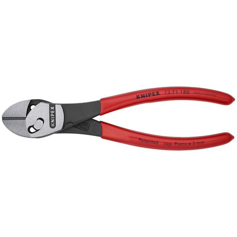 Knipex 7371180 Twinforce Diagonal Super Cutter 7.25" with Plastic Coating, high leverage, forged