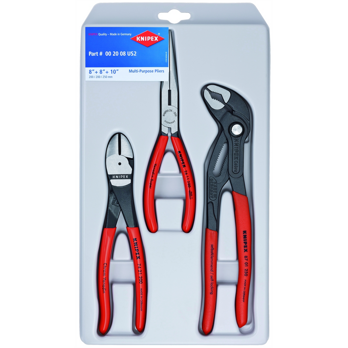 Knipex Tools Plier Set 3 Pc. Long Nose,Diag Cutt,Cobra