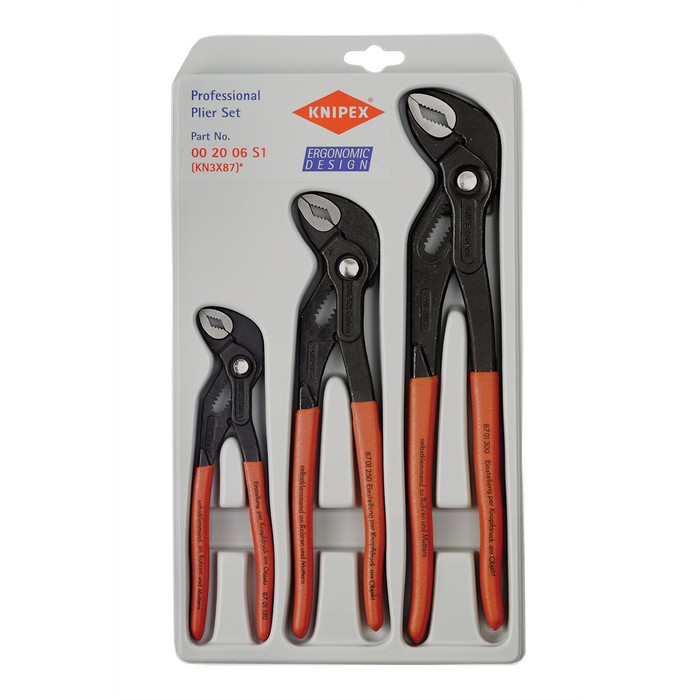 Knipex Tools 3 Pc. Cobra Plier Set 7", 10", 12"