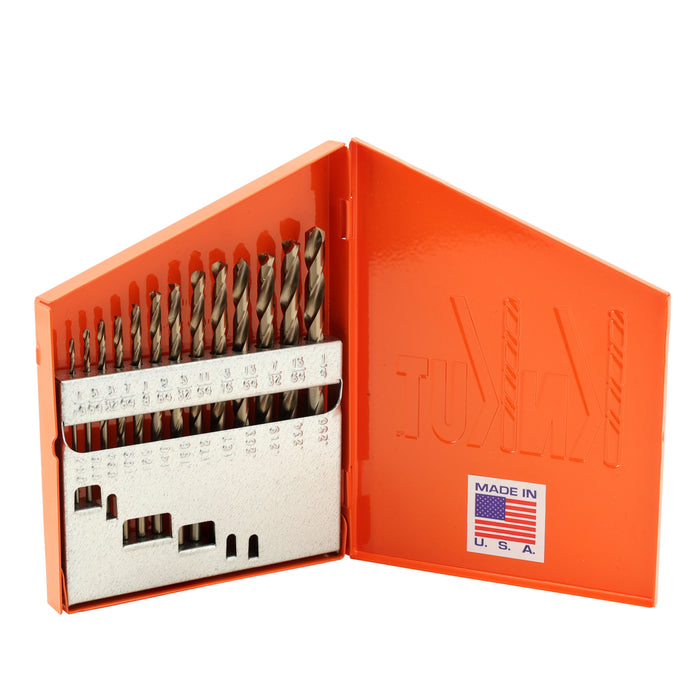 Knkut Drill Bits KnKut 13 Piece HD Hex Shank M35 Cobalt Jobber Length Drill Bit Set 1/16"-1/4&q
