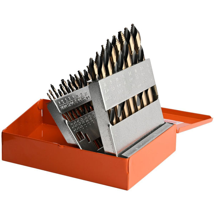 Knkut Drill Bits 15KK10 15 Piece Mechanics Step Point Drill Bit Set