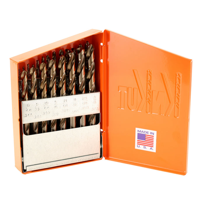 Knkut Drill Bits Piece HD Hex Shank M35 Cobalt Jobber Length Drill Bit Set 1/16"-3/8" by 6