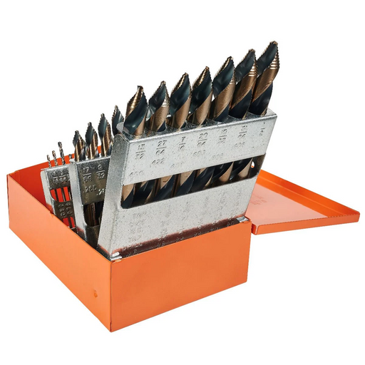 KNKUT DRILL BITS 29KK10 29 Piece Mechanics Step Point Drill Bit Set