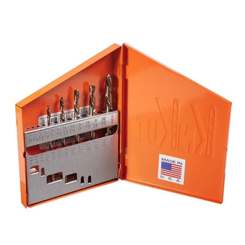 5KK6 5 Piece Left Hand Jobber Drill Bit Set