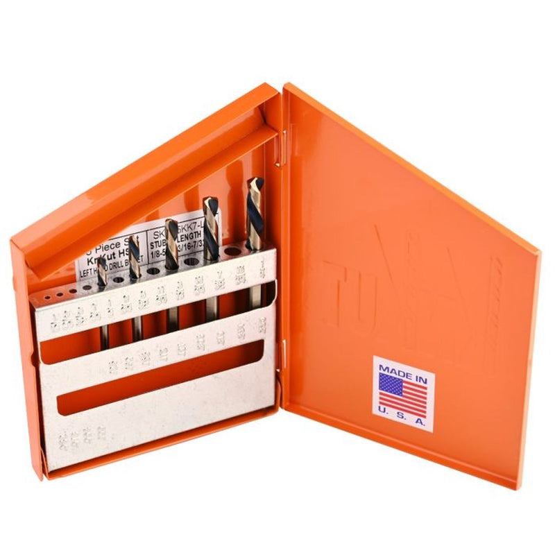 KNKUT Drill Bits 5KK7-LH Left Hand Stubby 5-Piece Drill Bit Set