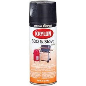 Krylon 1618 High Heat Metallic Paint, 12 oz Aerosol Can, Satin Black, Up to 20 sq-ft