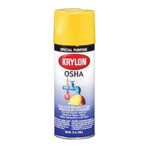 Krylon 1813 OSHA Color Paint, 12 oz Aerosol Can, Liquid, Safety Yellow