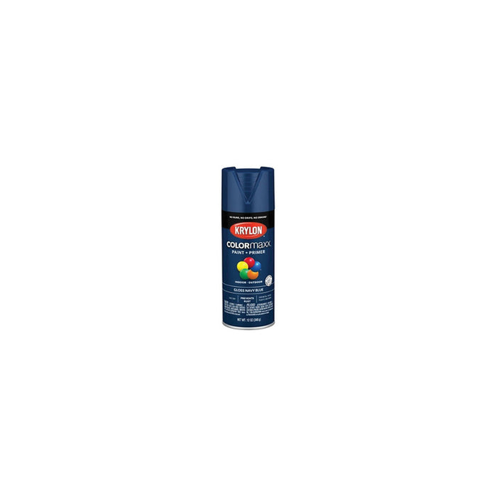 Krylon® COLORmaxx 5505 Spray Paint, 12 oz Aerosol Can, Gloss Black, Up to 25 sq-ft Coverage