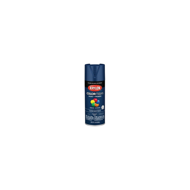 Krylon COLORmaxx 5546 Spray Paint, 12 oz Aerosol Can, Flat Black, Up to 25 sq-ft Coverage