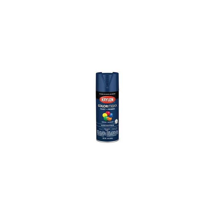 Krylon COLORmaxx 5505 Spray Paint, 12 oz Aerosol Can, Gloss Black, Up to 25 sq-ft Coverage
