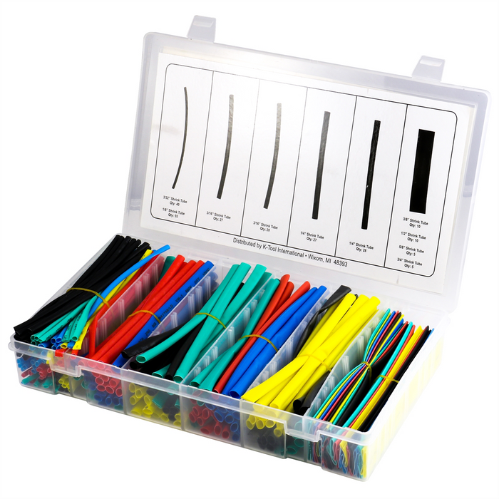 K Tool International 235pc. Heat Shrink Tube Assortment for Electrical