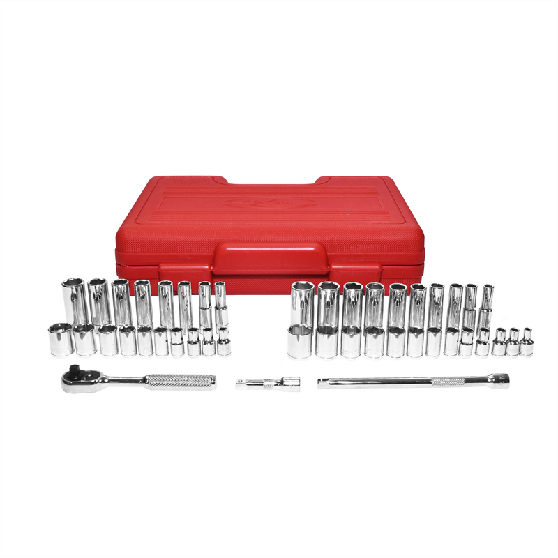 Socket Set SAE and Metric 6 pt. 1/4 in. Dr 44 Pieces