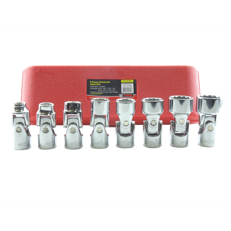 Socket Set 8 pc Universal Chrome 3/8 drive 12 pt