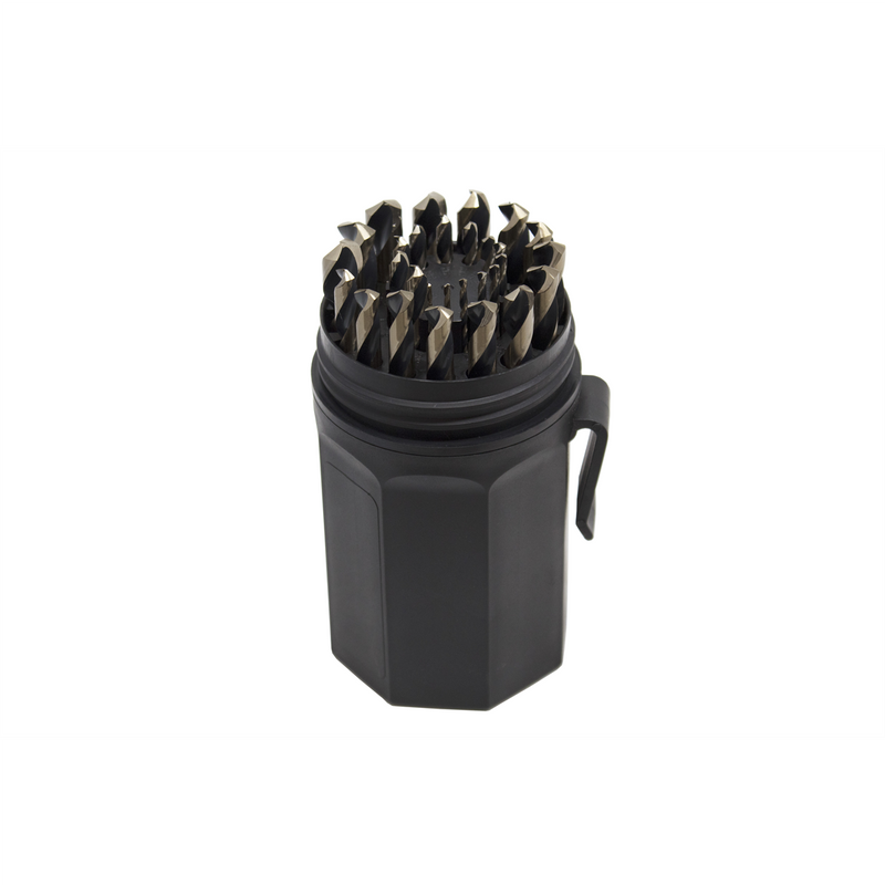 29-Piece Metric Jobber Length Drill Bit Set 71240, 135° Split Point, High-Moly