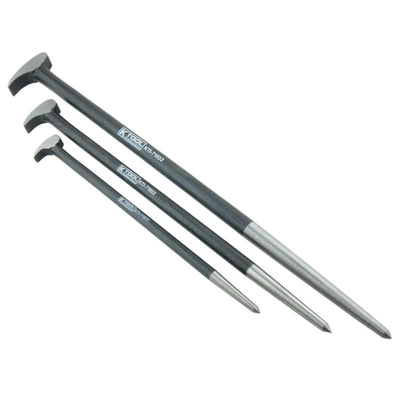 3 Piece Roll Head Ladyfoot Pry Bar Set