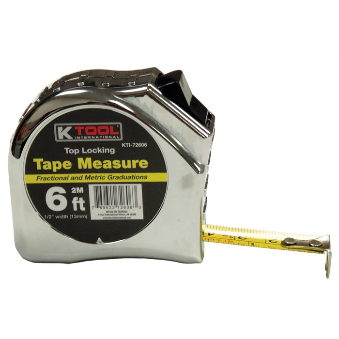K Tool International 1/2" x 6' Tape Measure with SAE and Metric Marking