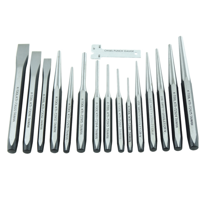 K Tool International & CHISEL SET 15 PC. IN PLASTIC TRAY