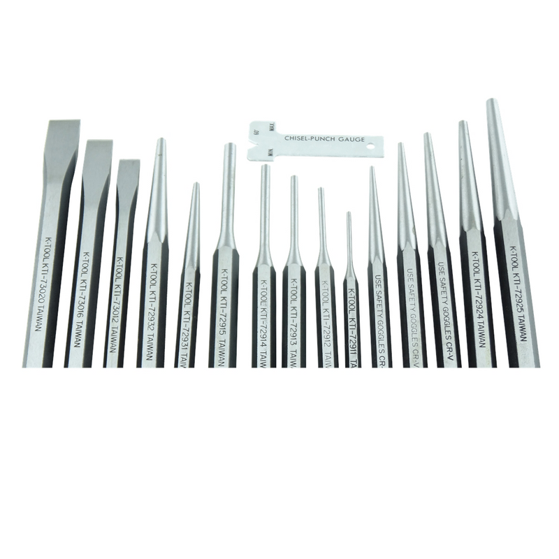 & CHISEL SET 15 PC. IN KIT BAG