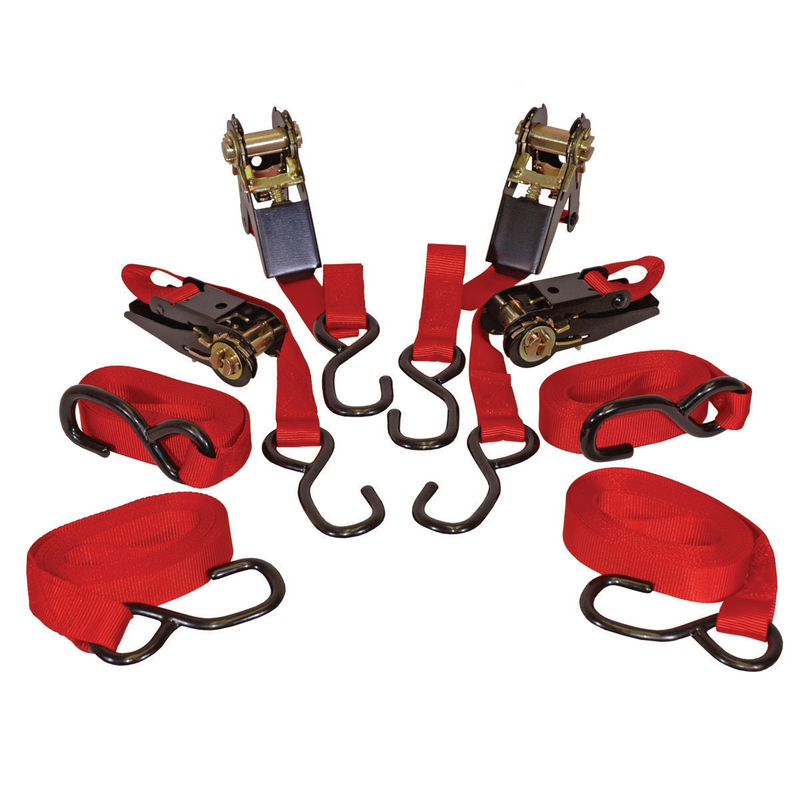 Tie Down Ratcheting 4 Pack 1 Inch by 15 Feet