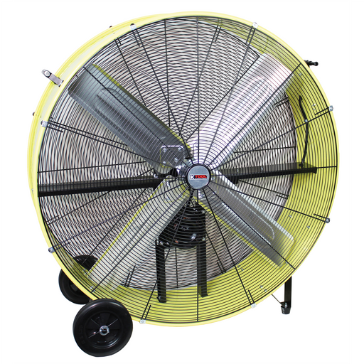 K Tool International 42" Belt Drive Industrial Drum Fan, Safety Yellow