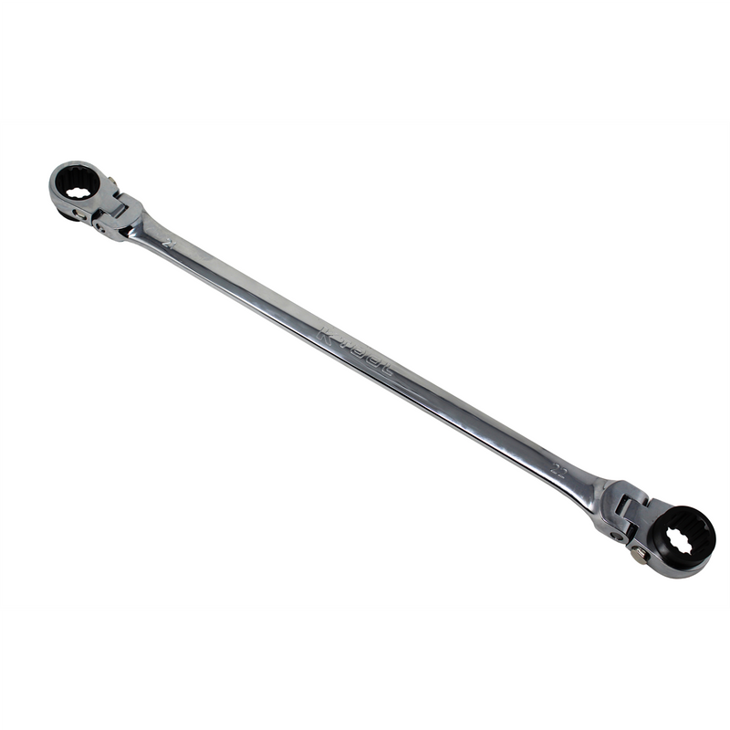 Wrench 21mm x 22 mm Ratcheting Reversible Double Box Universal Spline 90 Tooth
