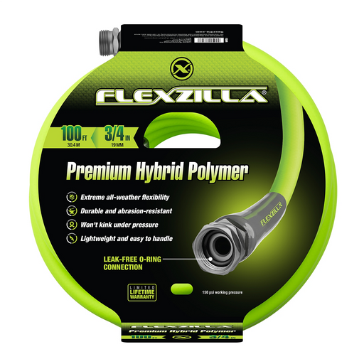 Legacy Manufacturing Co. Flexzilla Garden Hose, 3/4 Inch x 100 Feet 3/4 Inch - 11 1/2 GHT Fittings
