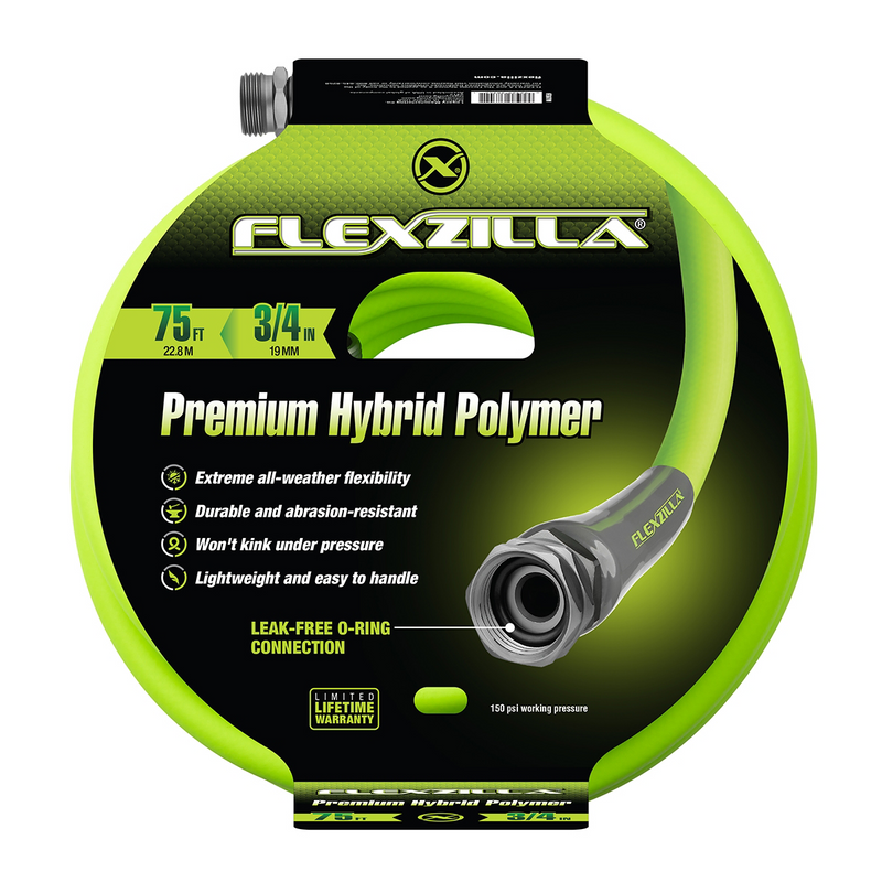Legacy Flexzilla Garden Hose 3/4 in x 75 ft HFZG675YW, 150 psi, drinking-water safe