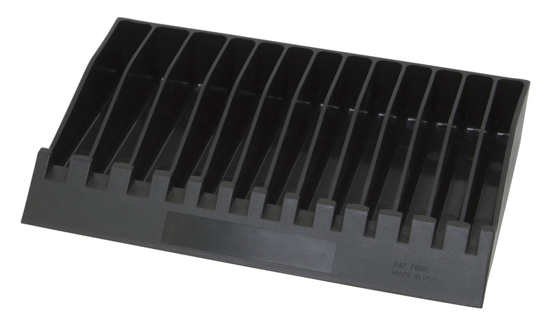 LISLE Black Pliers Rack 40460 – plastic organizer holds up to 13 tools with dual‑size slots