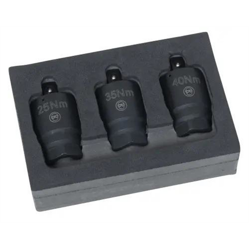 LISLE Torque Adapter Set 60740 - 3-Piece 3/8" Drive Converters for 25, 35, 40 Nm Torque Applications
