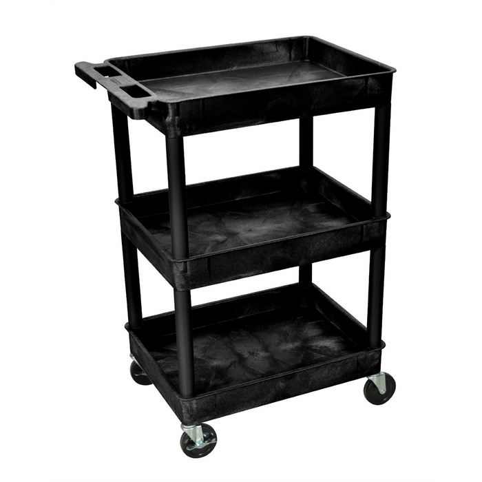 Luxor Workplace Carts 3 Shelf Tub Cart 18 x 24