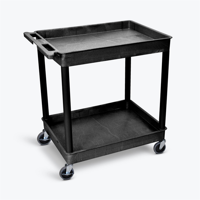 Luxor Workplace Carts 2-Shelf Plastic Utility Cart