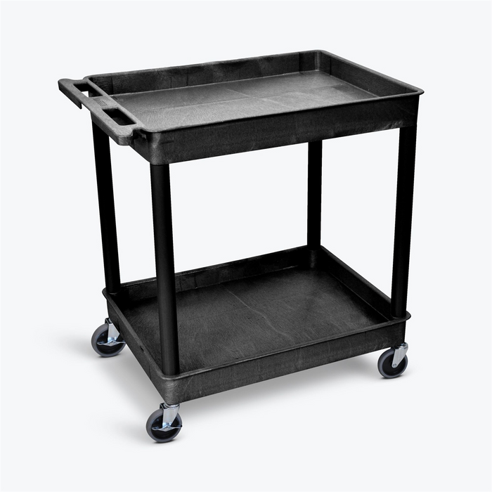 Luxor Workplace Carts 2-Shelf Plastic Utility Cart