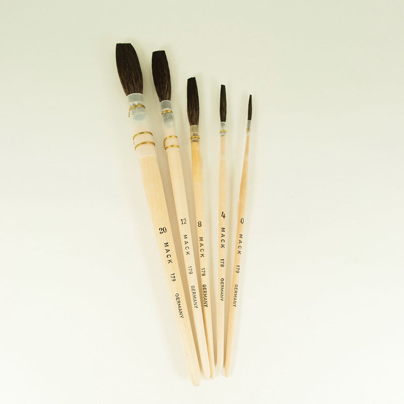 179-4 Kazan Squirrel Hair Lettering Quill #4 Brown Wood Handle