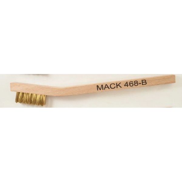 Mack Brushes MACK 468/B 468 Series Welder Mini Scratch Brush, 7-3/4 in OAL, Brass, Wood Handle — view 2