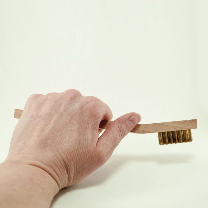 Mack Brushes MACK 468/B 468 Series Welder Mini Scratch Brush, 7-3/4 in OAL, Brass, Wood Handle