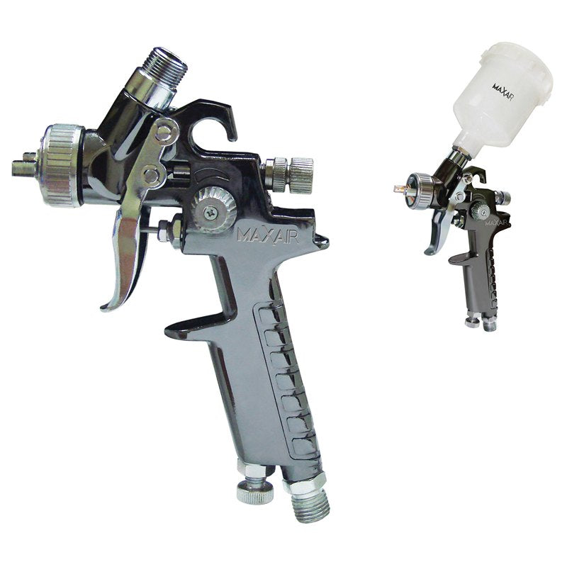 MAXAIR W100-1.0 W100 Series Mini HVLP Gravity Feed Spray Gun, 1 mm Nozzle, 125 mL Conta