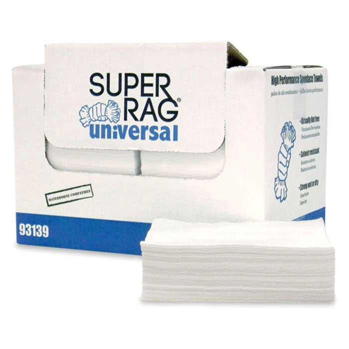 Mercantile Development, Inc. Super Rag 93139 Fold Prep Towel, 13 x 16 in, 300, Creped Spunlace, Whit