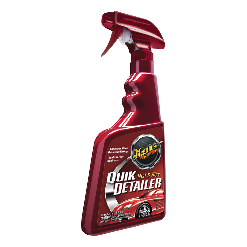 Meguiar's Quick Detailer A3316 Mist and Wipe Wax, 16 oz Spray Bottle, Shine, Light Milky Blue, Liqui