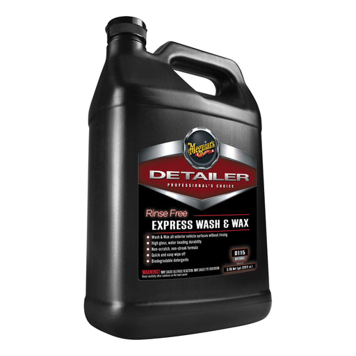Meguiar's Detailer D11501 Rinse Free Express Wash and Wax, 1 gal Can, Greenish-Blue, Liquid
