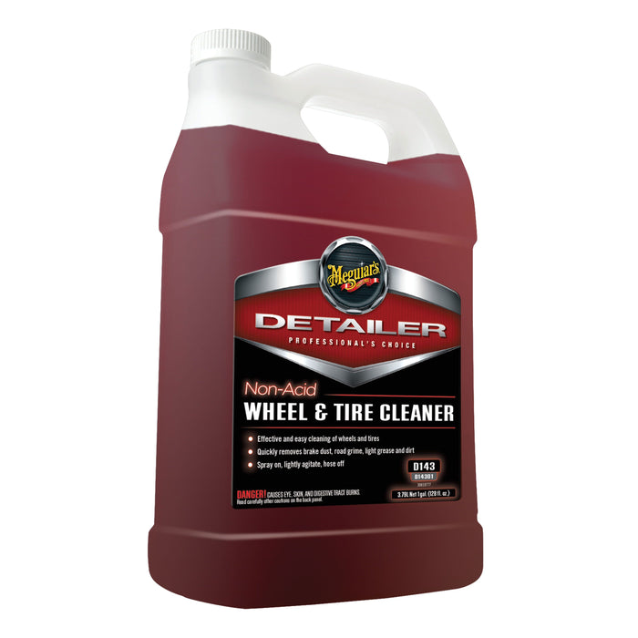 Meguiar's Detailer D14301 Non-Acid Wheel and Tire Cleaner, 1 gal Can, Dark Red, Liquid