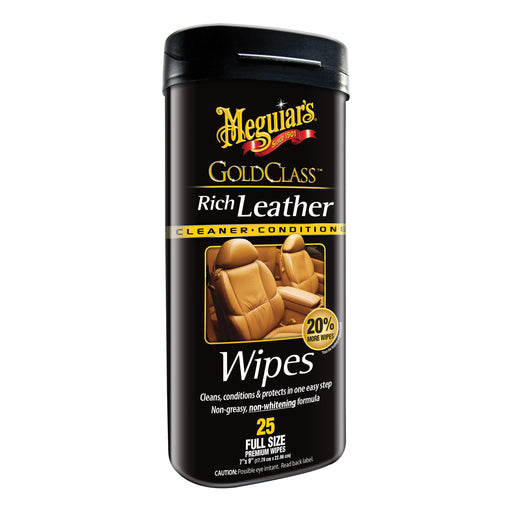 Meguiar's Gold Class G10900 3-in-1 Cleaning Wipes, 7 x 9 in, 25 Wipes Canister, Saturated with Liqui