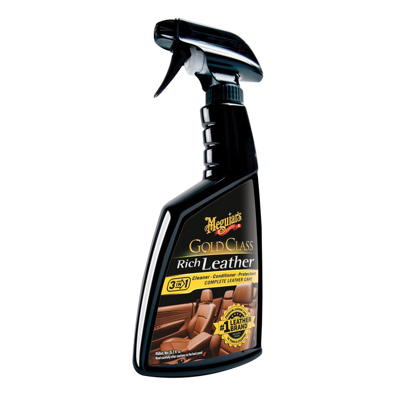 Meguiar's Gold Class G10916 3-in-1 Cleaner and Conditioner Spray, 15.2 oz Bottle, Milky/Bluish White