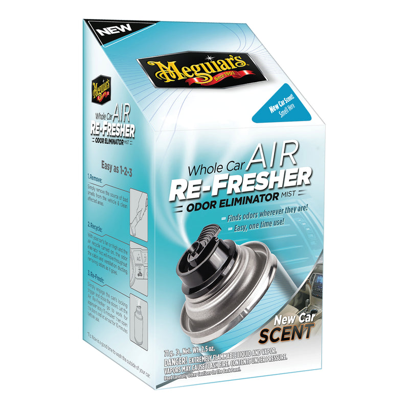 Meguiar's G16402 Whole Car Air Re-Fresher, 2.5 oz Aerosol Can, Clear, Liquid, New Car