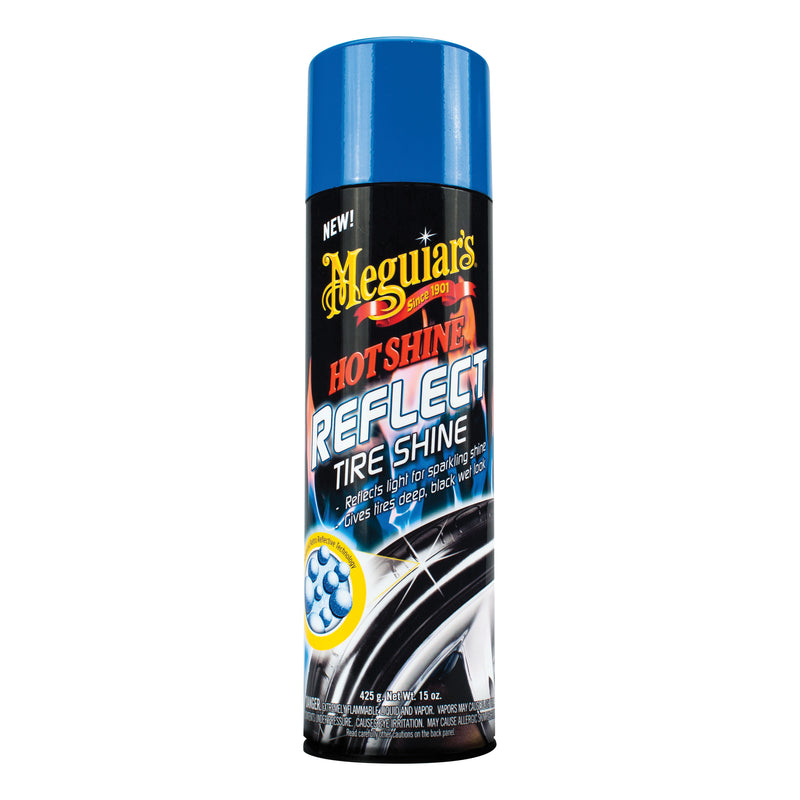 Meguiar's Hot Shine G18715 Reflect Tire Shine, 15 oz Aerosol Can, Clear, Liquid