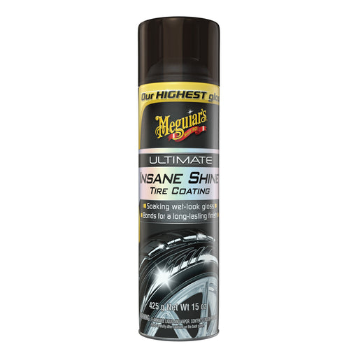 Meguiar's Insane Shine G190315 Ultimate Tire Coating, 15 oz Aerosol Can, Clear, Liquid